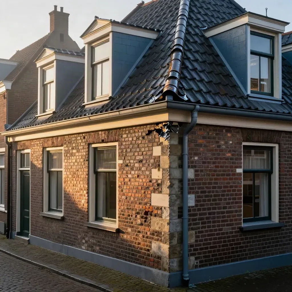 Herstelde dakkapelrand in Haarlem met nieuw lood en schone goot